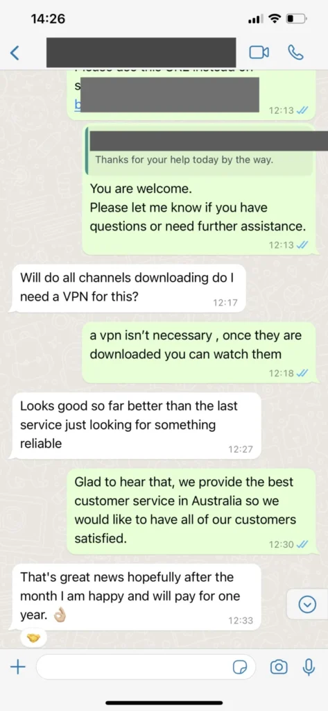 Atención personalizada al cliente en WhatsApp para IPTV
